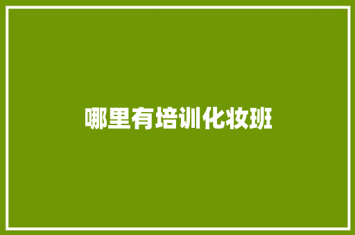 哪里有培训化妆班