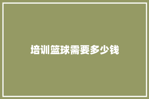 培训篮球需要多少钱