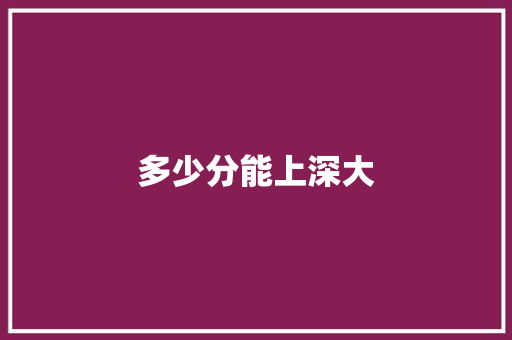 多少分能上深大