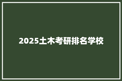 2025土木考研排名学校 工作总结