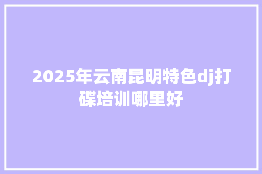 2025年云南昆明特色dj打碟培训哪里好