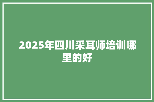 2025年四川采耳师培训哪里的好