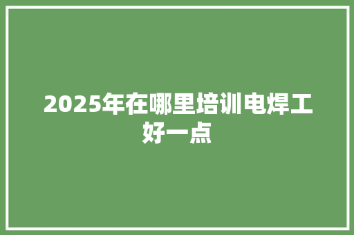 2025年在哪里培训电焊工好一点 工作总结