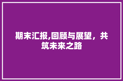 期末汇报,回顾与展望，共筑未来之路