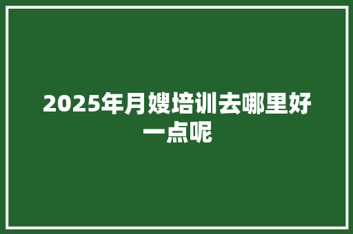 2025年月嫂培训去哪里好一点呢 生活随笔