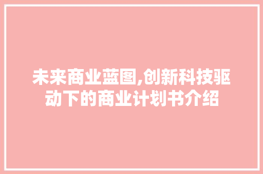 未来商业蓝图,创新科技驱动下的商业计划书介绍