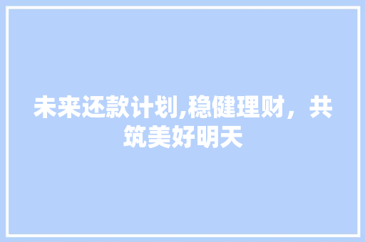 未来还款计划,稳健理财，共筑美好明天