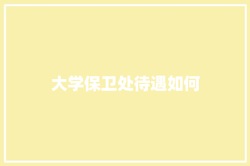 大学保卫处待遇如何