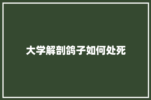 大学解剖鸽子如何处死