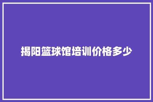 揭阳篮球馆培训价格多少