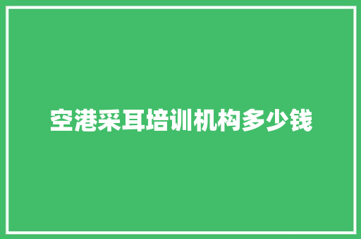 空港采耳培训机构多少钱