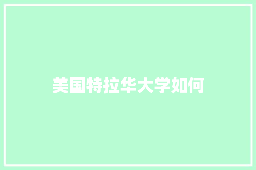 美国特拉华大学如何