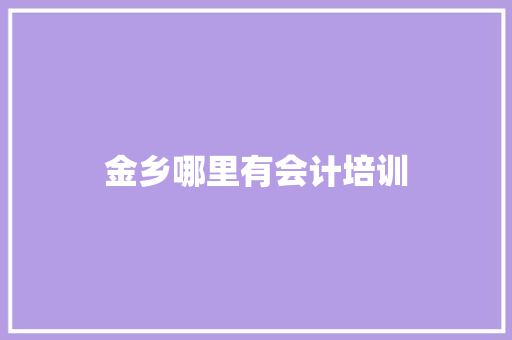金乡哪里有会计培训 采访稿