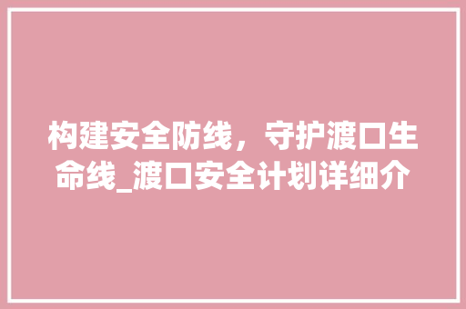 构建安全防线，守护渡口生命线_渡口安全计划详细介绍