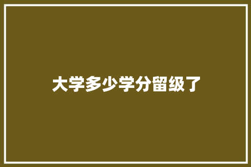 大学多少学分留级了