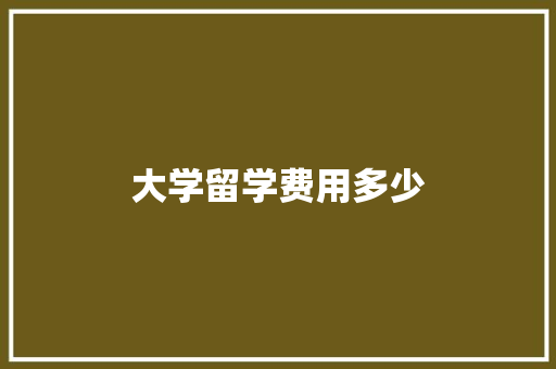 大学留学费用多少