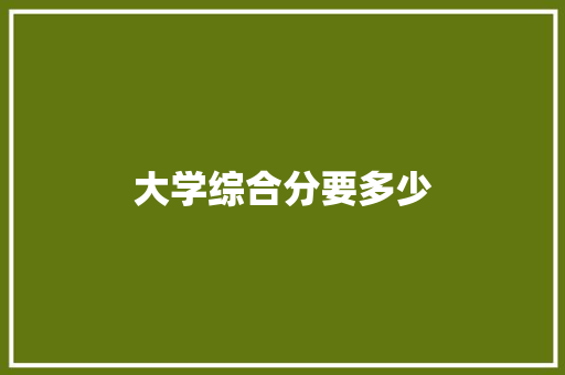大学综合分要多少