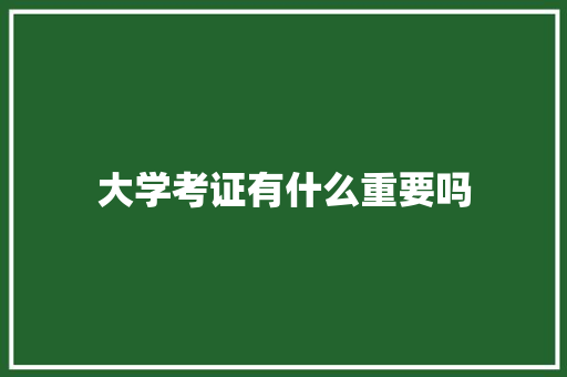大学考证有什么重要吗