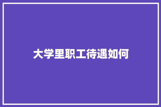 大学里职工待遇如何