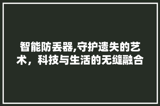 智能防丢器,守护遗失的艺术，科技与生活的无缝融合