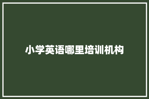 小学英语哪里培训机构