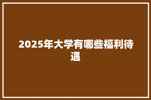 2025年大学有哪些福利待遇