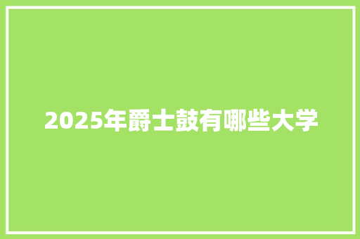 2025年爵士鼓有哪些大学