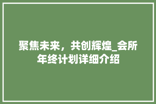 聚焦未来，共创辉煌_会所年终计划详细介绍