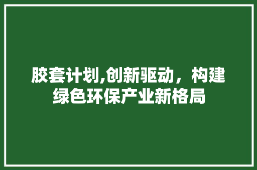 胶套计划,创新驱动，构建绿色环保产业新格局