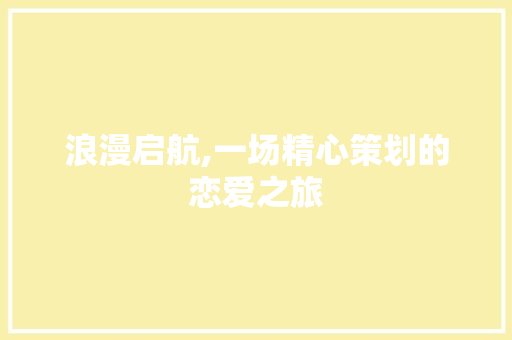 浪漫启航,一场精心策划的恋爱之旅