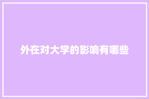 外在对大学的影响有哪些