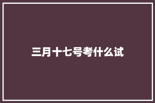 三月十七号考什么试