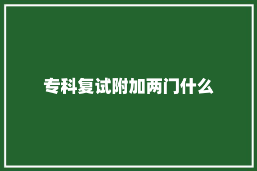 专科复试附加两门什么