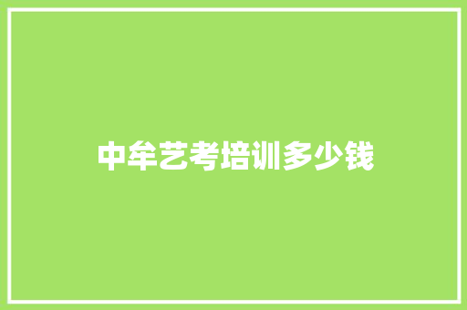中牟艺考培训多少钱 商业文稿