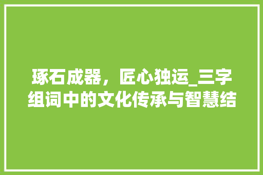 琢石成器，匠心独运_三字组词中的文化传承与智慧结晶_琢三字组词