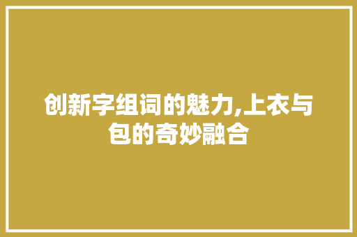 创新字组词的魅力,上衣与包的奇妙融合 生活随笔
