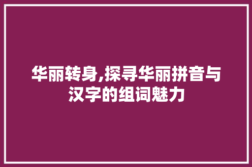 华丽转身,探寻华丽拼音与汉字的组词魅力