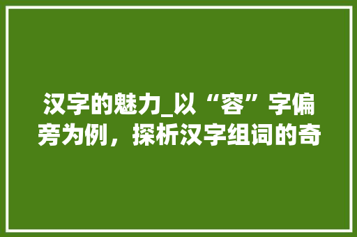 汉字的魅力_以“容”字偏旁为例，探析汉字组词的奇妙世界
