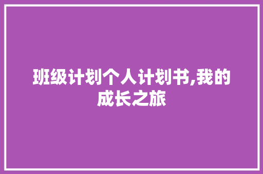班级计划个人计划书,我的成长之旅