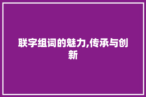 联字组词的魅力,传承与创新 采访稿