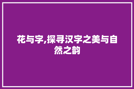 花与字,探寻汉字之美与自然之韵