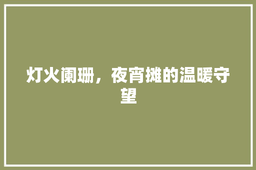 灯火阑珊，夜宵摊的温暖守望