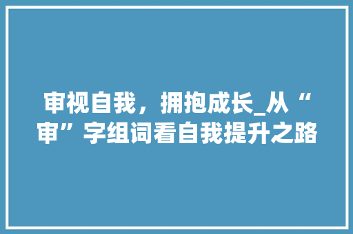 审视自我，拥抱成长_从“审”字组词看自我提升之路_审的2字组词 工作总结