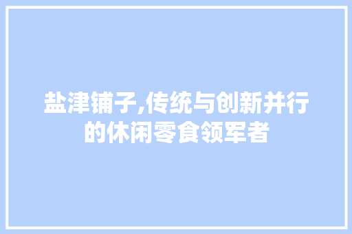 盐津铺子,传统与创新并行的休闲零食领军者