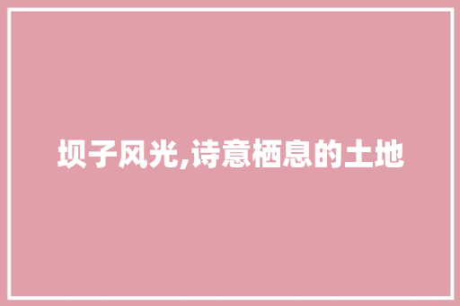 坝子风光,诗意栖息的土地