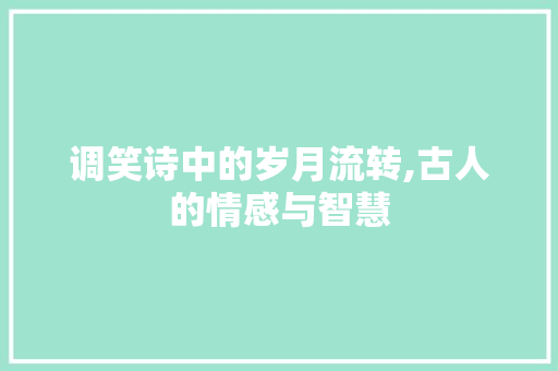 调笑诗中的岁月流转,古人的情感与智慧