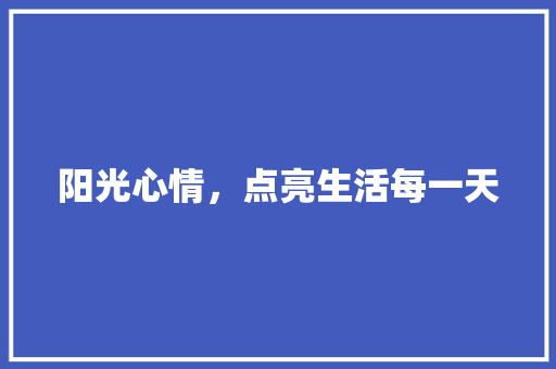 阳光心情，点亮生活每一天