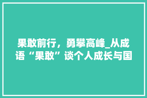 果敢前行，勇攀高峰_从成语“果敢”谈个人成长与国家发展