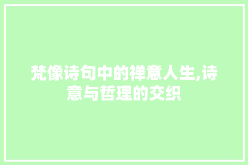 梵像诗句中的禅意人生,诗意与哲理的交织 工作类