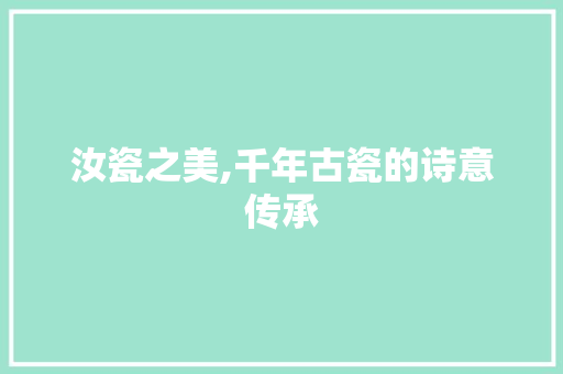 汝瓷之美,千年古瓷的诗意传承